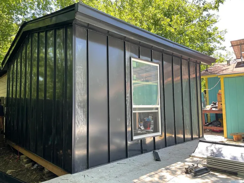 Black standing seam metal wall panels for Metal Roof Installation in Washington